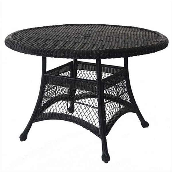 Jeco Jeco W00202D-A Espresso Wicker 44 In. Round Dining Table W00202D-A